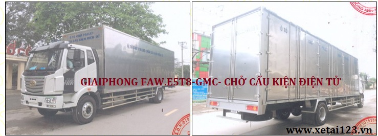 xe tải Faw chở  pallet cấu kiện điện tử