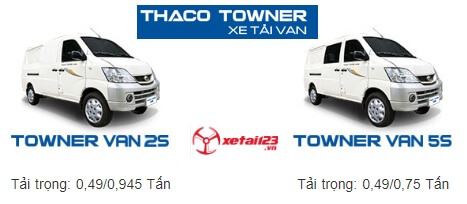 giá xe tải vàn thaco towner 2s và 5s
