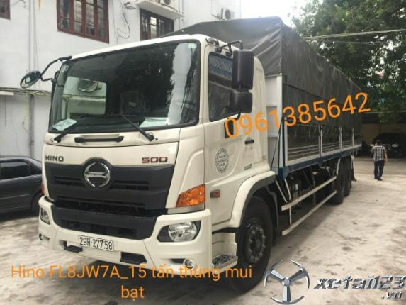 Bán xe tải Hino FL8JW7A 3 chân 15 tấn thùng mui bạt
