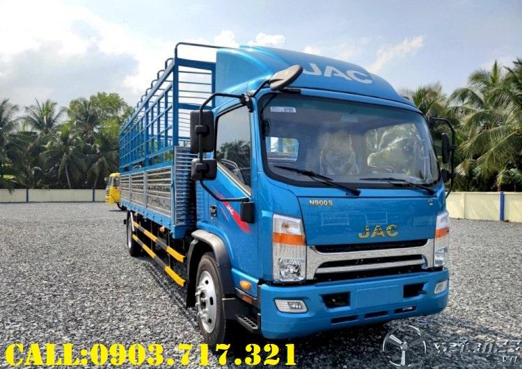 Bán xe tải Jac N900S thùng bạt tiêu chuẩn màu xanh ngọc giao ngay