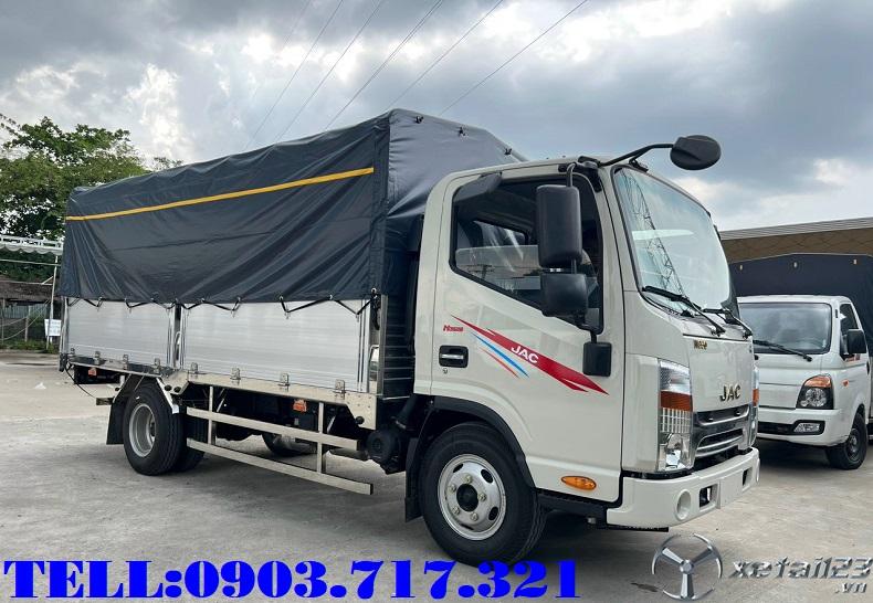 Xe tải Jac 3T5 thùng bạt bửng nhôm mới 2024 sẵn xe giao ngay