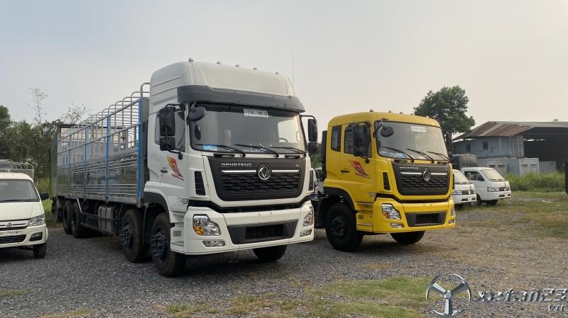 Xe tải Dongfeng 4 chân nóc thấp (cao) 18 tấn thùng dài 9m5 máy cummins nhập khẩu Đồng Nai