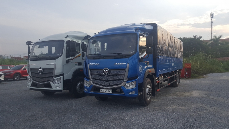 Bán xe tải 9.,1 tấn Thaco  Foton Auman C160 thùng mui bạt, xe đẹp giá tốt