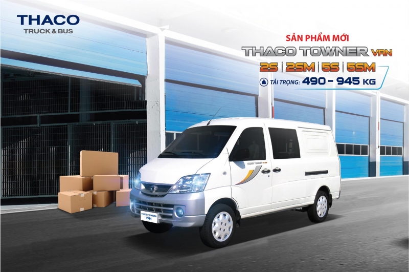 Bán xe tải Van 2S Thaco Towner  2 chỗ vào phố tải trọng 945kg