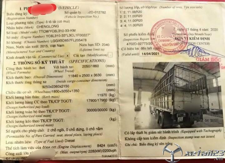 Xe Chenglong 17,9 tấn đời 2015 thùng mui bạt cần bán giá tốt nhất